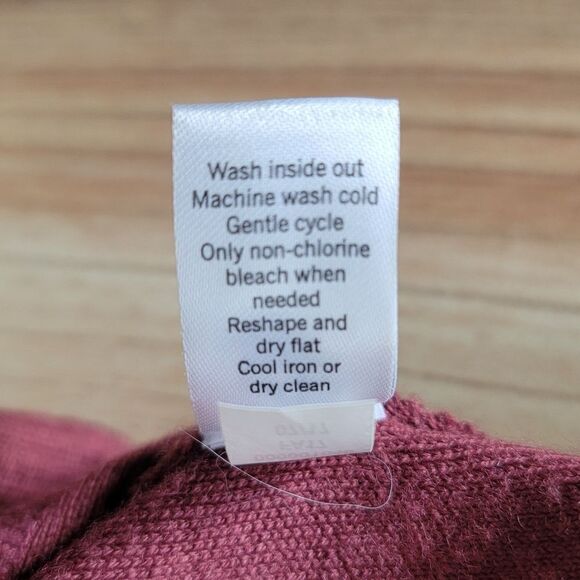 Athleta Thermal Honeycomb Split Hem Crewneck Merino Wool Pullover Sweater Rust - Picture 14 of 15